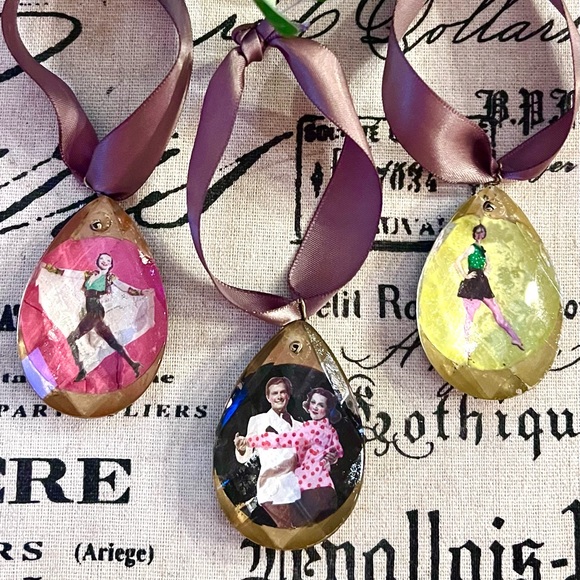 Antique “Dancing” Chandelier Crystals, SET/3 - Picture 1 of 6